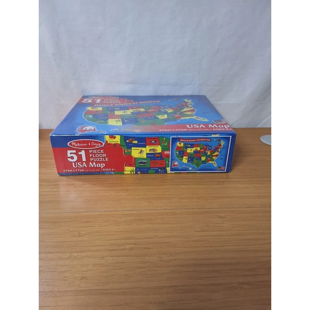 Melissa & Doug USA Map Floor Puzzle 51pcs 3' X 2' SEALED